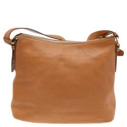 Pre Owned Prada Tan Vitello Leather Top Zip Shoulder Bag