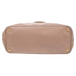 Pre Owned Prada Pink Saffiano Lux Leather Large Galleria Double Zip Tote