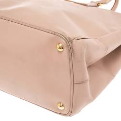 Pre Owned Prada Pink Saffiano Lux Leather Large Galleria Double Zip Tote