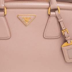 Pre Owned Prada Beige Saffiano Lux Leather Parabole Tote