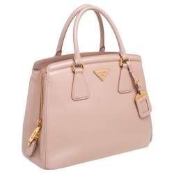 Pre Owned Prada Beige Saffiano Lux Leather Parabole Tote