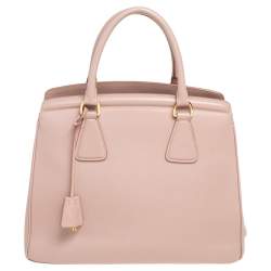 Pre Owned Prada Beige Saffiano Lux Leather Parabole Tote