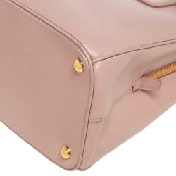 Pre Owned Prada Beige Saffiano Lux Leather Parabole Tote