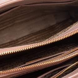 Pre Owned Prada Beige Saffiano Lux Leather Parabole Tote