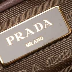 Pre Owned Prada Beige Saffiano Lux Leather Parabole Tote