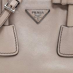 Pre Owned Prada Beige Leather and Suede Twin Pocket Tote