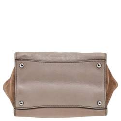 Pre Owned Prada Beige Leather and Suede Twin Pocket Tote