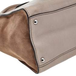 Pre Owned Prada Beige Leather and Suede Twin Pocket Tote