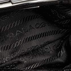 Pre Owned Prada Metallic Brown Leather Logo Plaque Coin Purse