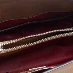 Pre Owned Prada Caramel Brown Saffiano Lux Leather Twin Tote