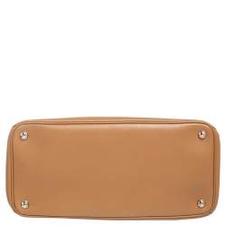 Pre Owned Prada Caramel Brown Saffiano Lux Leather Twin Tote