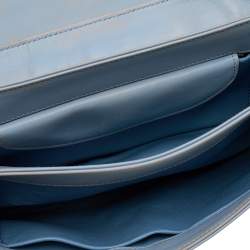 Pre Owned Prada Light Blue Leather Metal Closure Shoulder Bag