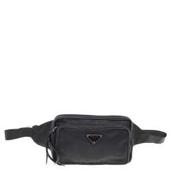 Pre Owned Prada Black Nylon Waist Belt Bag