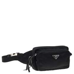 Pre Owned Prada Black Nylon Waist Belt Bag