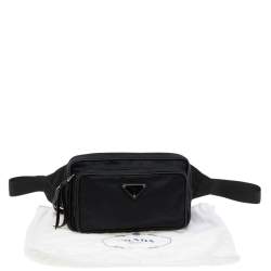 Pre Owned Prada Black Nylon Waist Belt Bag
