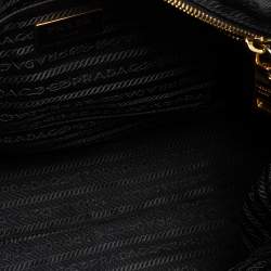 Pre Owned Prada Black Tessuto Nylon and Saffiano Leather Convertible Tote