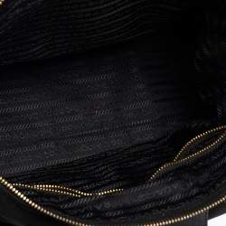 Pre Owned Prada Black Tessuto Nylon and Saffiano Leather Convertible Tote