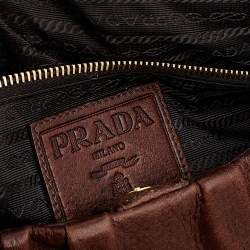 Pre Owned Prada Brown Leather Dragon Satchel