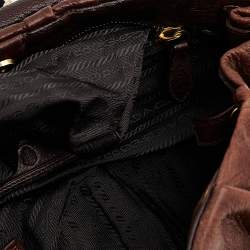 Pre Owned Prada Brown Leather Dragon Satchel