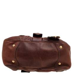 Pre Owned Prada Brown Leather Dragon Satchel