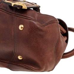 Pre Owned Prada Brown Leather Dragon Satchel