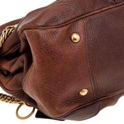 Pre Owned Prada Brown Leather Dragon Satchel
