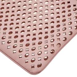 Pre Owned Prada Pink Cutwork Leather Clutch