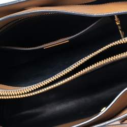 Pre Owned Prada Tan Saffiano Soft Leather Middle Zip Tote