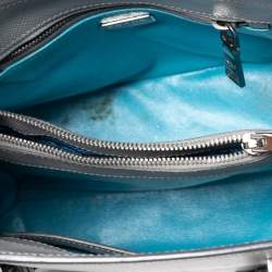 Pre Owned Prada Grey Saffiano Cuir Leather Twin Tote