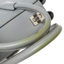 Pre Owned Prada Grey Saffiano Cuir Leather Twin Tote