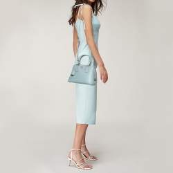 Pre Owned Prada Blue Saffiano Lux Leather Small Promenade Satchel