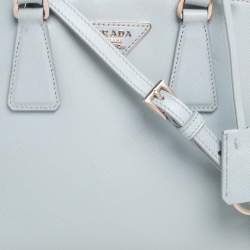 Pre Owned Prada Blue Saffiano Lux Leather Small Promenade Satchel