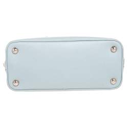 Pre Owned Prada Blue Saffiano Lux Leather Small Promenade Satchel