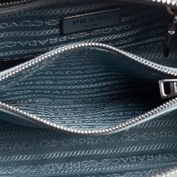 Pre Owned Prada Blue Saffiano Lux Leather Small Promenade Satchel