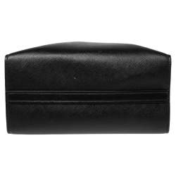 Pre Owned Prada Black Saffiano Leather City Tote