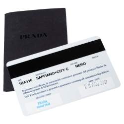 Pre Owned Prada Black Saffiano Leather City Tote