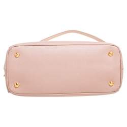 Pre Owned Prada Dusty Pink Saffiano Lux Leather Middle Zip Galleria Tote