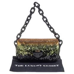 Pre Owned Prada Multicolor Sequins Chain Shoulder Bag