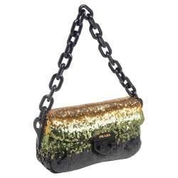 Pre Owned Prada Multicolor Sequins Chain Shoulder Bag