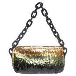 Pre Owned Prada Multicolor Sequins Chain Shoulder Bag