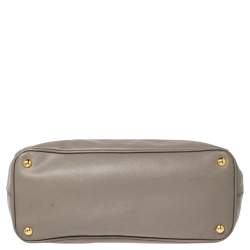 Pre Owned Prada Argilla Saffiano Lux Leather Medium Galleria Double Zip Tote