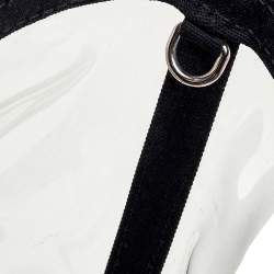 Pre Owned Prada Black/Transparent Canvas and PVC Logo Tote