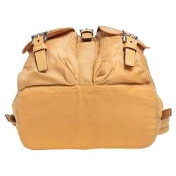 Prada Beige Nylon Drawstring Small Backpack