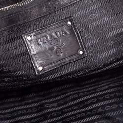 Pre Owned Prada Black Nylon Tessuto Metal Handle Satchel