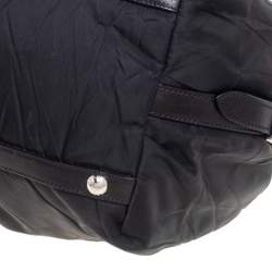 Pre Owned Prada Black Nylon Tessuto Metal Handle Satchel