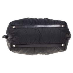 Pre Owned Prada Black Nylon Tessuto Metal Handle Satchel