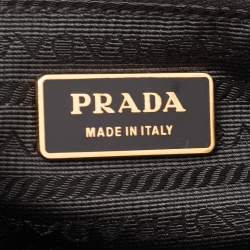 Pre Owned Prada Orange/Brown Leather Double Pocket Shoulder Bag