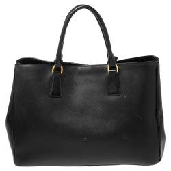 Pre Owned Prada Black Saffiano Lux Leather Large Galleria Tote