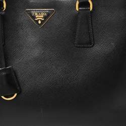 Pre Owned Prada Black Saffiano Lux Leather Large Galleria Tote