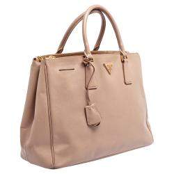 Pre Owned Prada Dusty Pink Saffiano Lux Leather Large Galleria Tote